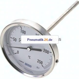 Bimetallthermometer, waagerecht D100/0 bis +250°C/160mm