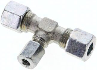 T-Schneidringverschraubung 10 L (M16x1,5)-6 L (M12x1,5)-10 L (M16x1,5), Stahl verzinkt