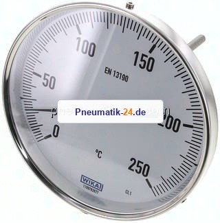 Bimetallthermometer, waagerecht D160/0 bis +250°C/160mm