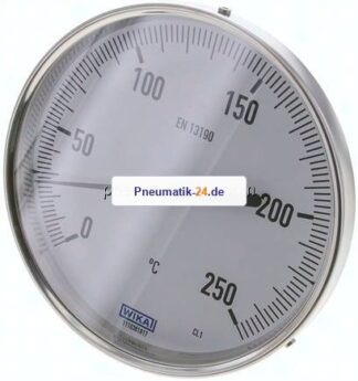 Bimetallthermometer, waagerecht D160/0 bis +250°C/100mm