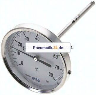 Bimetallthermometer, waagerecht D100/0 bis +80°C/160mm