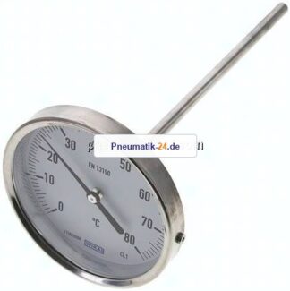 Bimetallthermometer, waagerecht D100/0 bis +80°C/200mm