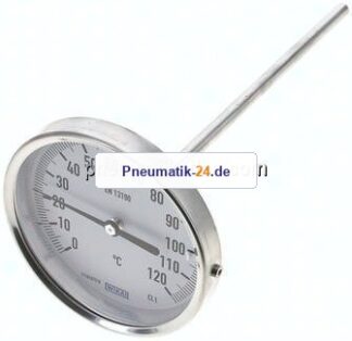 Bimetallthermometer, waagerecht D100/0 bis +120°C/200mm