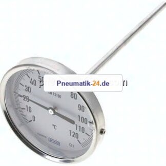 Bimetallthermometer, waagerecht D100/0 bis +120°C/200mm