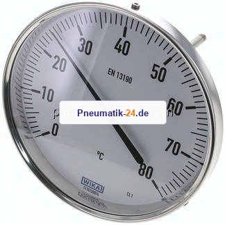 Bimetallthermometer, waagerecht D160/0 bis +80°C/160mm