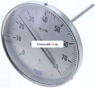 Bimetallthermometer, waagerecht D160/0 bis +80°C/200mm