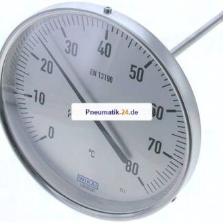 Bimetallthermometer, waagerecht D160/0 bis +80°C/200mm