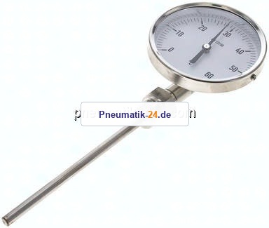 Bimetallthermometer, senkrecht D100/0 bis +60°C/160mm