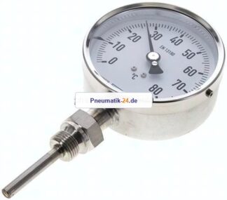 Bimetallthermometer, senkrecht D100/0 bis +80°C/63mm