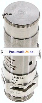 TÜV-Sicherheitsventil G 1" (DN22), 0,10 bar, 1.4571