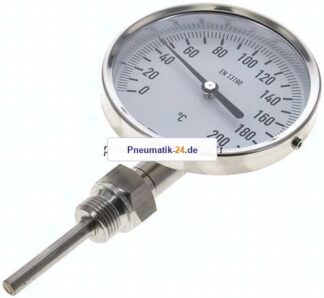 Bimetallthermometer, senkrecht D100/0 bis +200°C/63mm