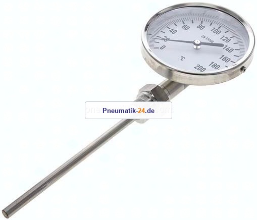 Bimetallthermometer, senkrecht D100/0 bis +200°C/160mm