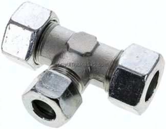T-Schneidringverschraubung 25 S (M36x2)-16 S (M24x1,5)-25 S (M36x2), Stahl verzinkt