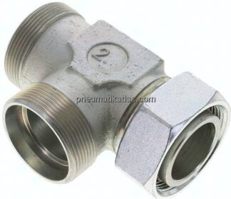 Einstellb. L-Schneidringverschraubung 42 L (M52x2), ohne Mutter & Schneidring, Stahl verzinkt
