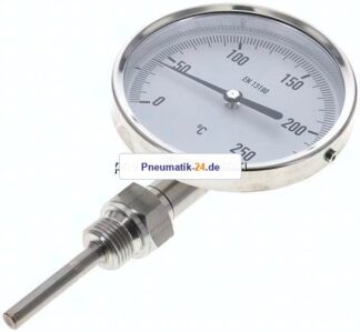 Bimetallthermometer, senkrecht D100/0 bis +250°C/63mm