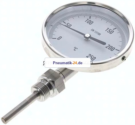 Bimetallthermometer, senkrecht D100/0 bis +250°C/63mm