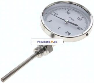 Bimetallthermometer, senkrecht D100/0 bis +250°C/100mm