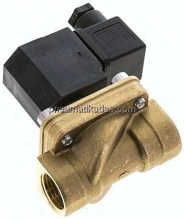 2/2-Wege Messing-Magnetventil G 1/2", -0,95 bis 16 bar, stromlos geschlossen (NC)