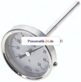 Bimetallthermometer, waagerecht D63/-30 bis +50°C/100mm