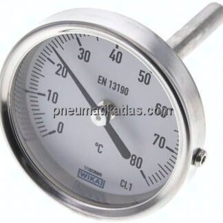 Bimetallthermometer, waagerecht D63/0 bis +80°C/63mm