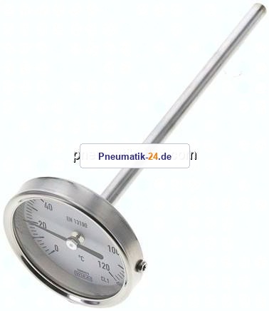 Bimetallthermometer, waagerecht D63/0 bis +120°C/160mm