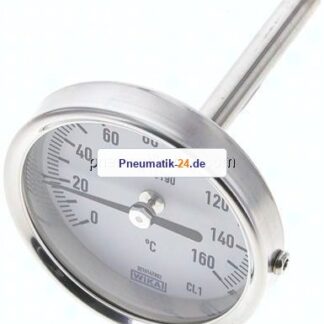 Bimetallthermometer, waagerecht D63/0 bis +160°C/63mm