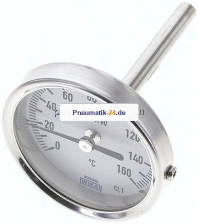 Bimetallthermometer, waagerecht D63/0 bis +160°C/63mm