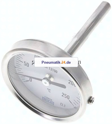 Bimetallthermometer, waagerecht D63/0 bis +250°C/63mm