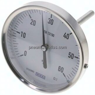 Bimetallthermometer, waagerecht D100/0 bis +60°C/100mm