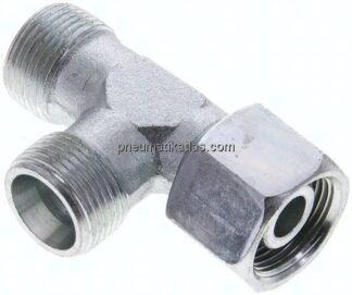 Einstellb. L-Schneidringverschraubung 14 S (M22x1,5), ohne Mutter & Schneidring, Stahl verzinkt