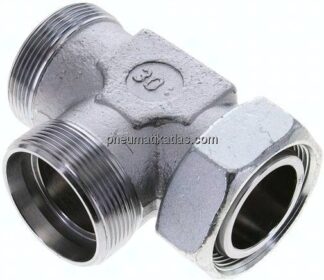 Einstellb. L-Schneidringverschraubung 42 L (M52x2), ohne Mutter & Schneidring, Stahl verzinkt