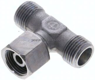 Einstellb. T-Schneidringverschraubung 10 S (M18x1,5), ohne Mutter & Schneidring, Stahl verzinkt