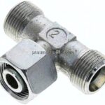 Einstellb. T-Schneidringverschraubung 14 S (M22x1,5), ohne Mutter & Schneidring, Stahl verzinkt