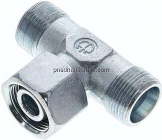 Einstellb. T-Schneidringverschraubung 16 S (M24x1,5), ohne Mutter & Schneidring, Stahl verzinkt