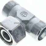 Einstellb. T-Schneidringverschraubung 25 S (M36x2), ohne Mutter & Schneidring, Stahl verzinkt