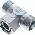 Einstellb. T-Schneidringverschraubung 30 S (M42x2), ohne Mutter & Schneidring, Stahl verzinkt