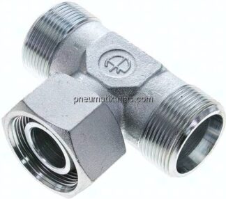 Einstellb. T-Schneidringverschraubung 30 S (M42x2), ohne Mutter & Schneidring, Stahl verzinkt
