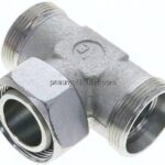 Einstellb. T-Schneidringverschraubung 35 L (M45x2), ohne Mutter & Schneidring, Stahl verzinkt