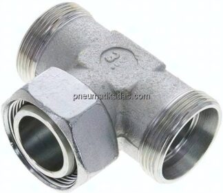 Einstellb. T-Schneidringverschraubung 35 L (M45x2), ohne Mutter & Schneidring, Stahl verzinkt