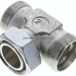 Einstellb. T-Schneidringverschraubung 42 L (M52x2), ohne Mutter & Schneidring, Stahl verzinkt