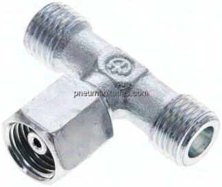 Einstellb. T-Schneidringverschraubung 6 S (M14x1,5), ohne Mutter & Schneidring, Stahl verzinkt