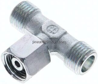 Einstellb. T-Schneidringverschraubung 8 S (M16x1,5), ohne Mutter & Schneidring, Stahl verzinkt