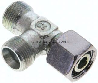 Einstellb. L-Schneidringverschraubung 14 S (M22x1,5), ohne Mutter & Schneidring, Stahl verzinkt