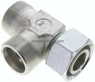 Einstellb. L-Schneidringverschraubung 38 S (M52x2), ohne Mutter & Schneidring, Stahl verzinkt