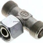 Einstellb. T-Schneidringverschraubung 14 S (M22x1,5), ohne Mutter & Schneidring, Stahl verzinkt