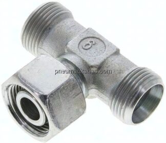 Einstellb. T-Schneidringverschraubung 15 L (M22x1,5), ohne Mutter & Schneidring, Stahl verzinkt