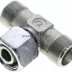 Einstellb. T-Schneidringverschraubung 16 S (M24x1,5), ohne Mutter & Schneidring, Stahl verzinkt