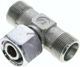 Einstellb. T-Schneidringverschraubung 16 S (M24x1,5), ohne Mutter & Schneidring, Stahl verzinkt
