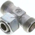 Einstellb. T-Schneidringverschraubung 18 L (M26x1,5), ohne Mutter & Schneidring, Stahl verzinkt