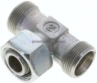 Einstellb. T-Schneidringverschraubung 18 L (M26x1,5), ohne Mutter & Schneidring, Stahl verzinkt